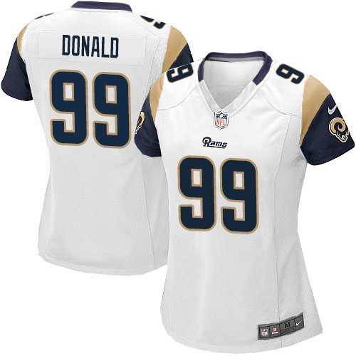 Women's Elite Aaron Donald Nike Jersey White Road - #99 NFL Los Angeles Rams